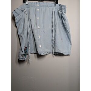Disney Women's Cinderella Patch Chambray Skirt ‎ Light Denim 3xl
